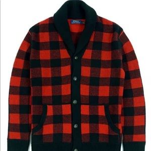 COPY - Ralph Lauren Wool Buffalo Shawl Cardigan Sweater L